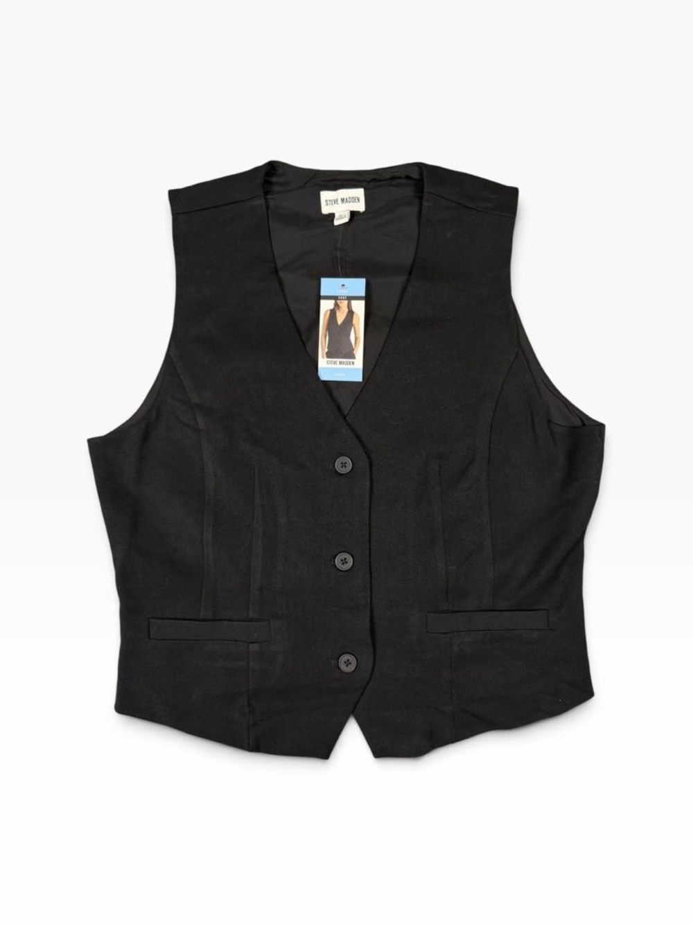 Steve Madden Black Women's Button-Front Vest